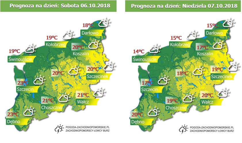 Prognoza na sobotę i niedzielę 06-07.10.2018