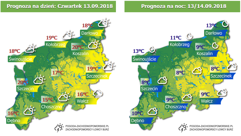 (Aktualizacja) Przed nami chłodny czwartek. Prognoza pogody na 13.09.2018