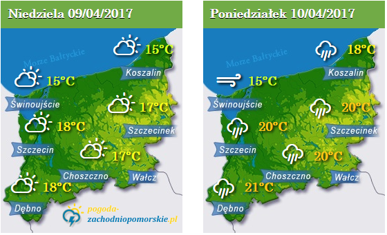 KRÓTKOTRWAŁE OCIEPLENIE W NIEDZIELĘ PALMOWĄ I CZĘŚCIOWO W PONIEDZIAŁEK