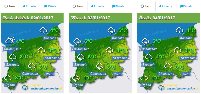 Prognoza pogody na tydzień 02-08.01.2017