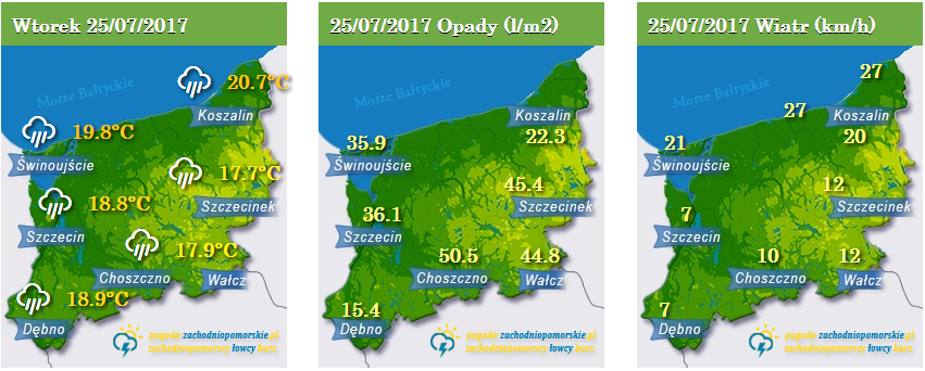 Idą silne opady deszczu.