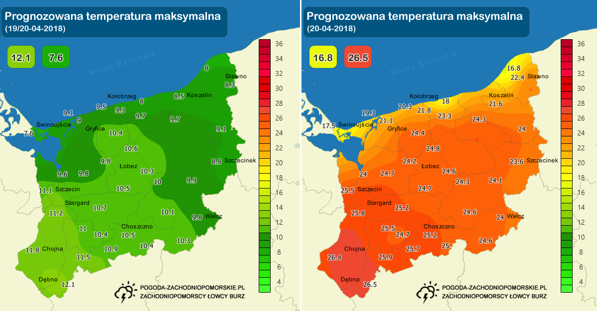 Prognoza pogody na piątek. Napływ bardzo ciepłych, polarno-morskich mas powietrza.