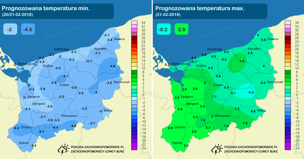 Prognoza pogody na środę 21.02.2018r.