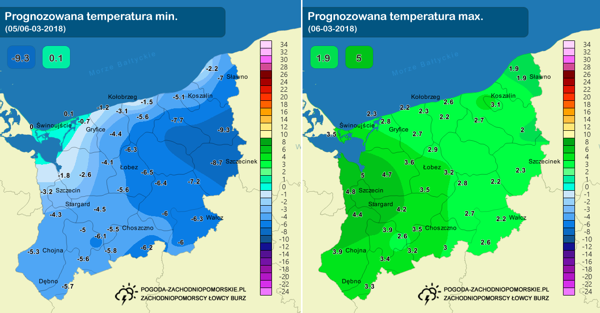 Prognoza pogody na wtorek (06.03.2018)