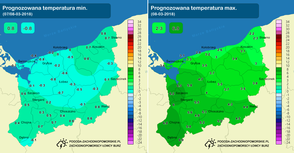 Prognoza pogody na czwartek (08.03.2018)