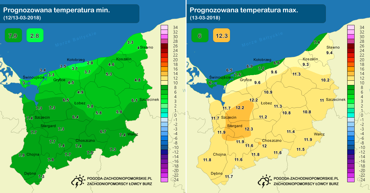 Prognoza pogody na wtorek (13.03.2018)