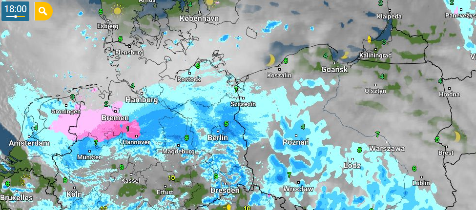 PROGNOZA NA NOC Z NIEDZIELI NA PONIEDZIAŁEK ORAZ NA PONIEDZIAŁEK 11.03.2019