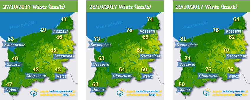 SILNE ZAŁAMANIE POGODY (OPADY, SILNY WIATR, NA BAŁTYKU COFKA)