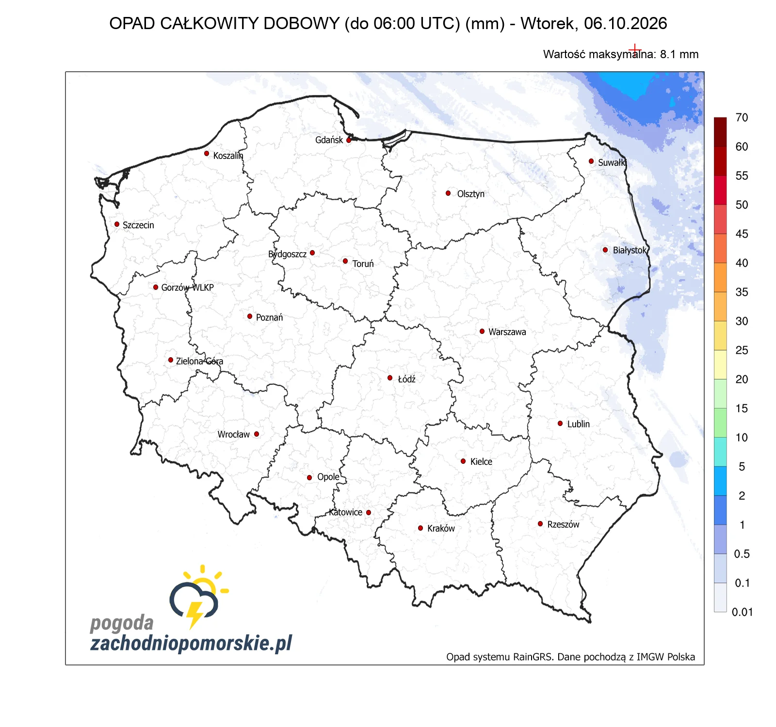 Mapa opadów