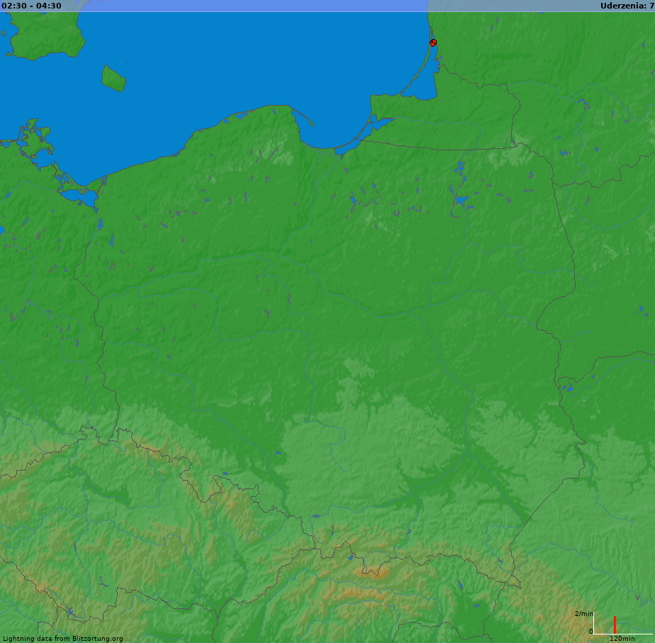 Mapa wyładowań Poland (Big) 2024-11-21 13:10:12