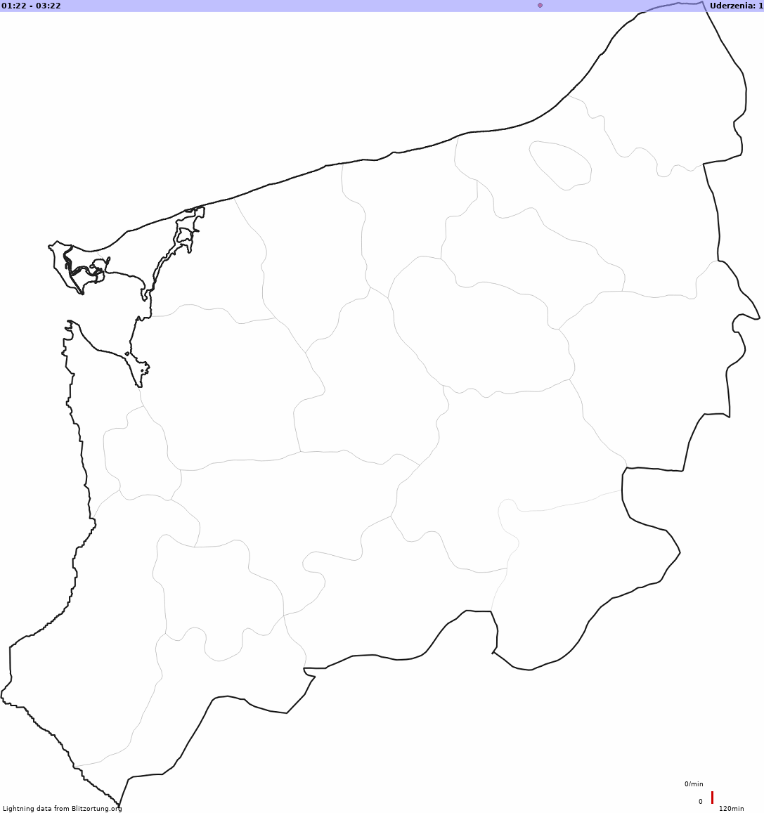 Mapa wyładowań zachodniopomorskie 2024-11-21 13:00:13