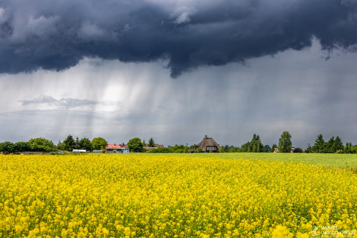 Przemieszczająca się komórka burzowa w okolicach Choszczna 07.06.2025